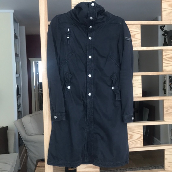 Diesel Jackets & Blazers - Diesel long navy cotton trench